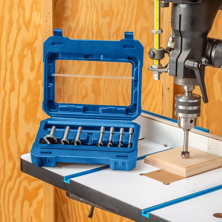 Rockler 8-Piece Forstner Bit Set with Case - full pic 