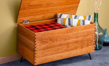 wooden blanket chest