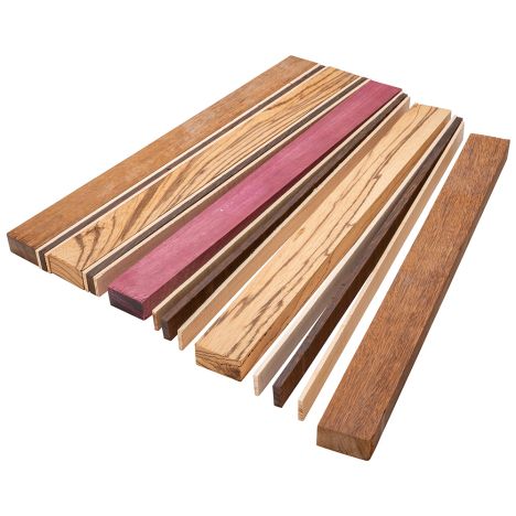 Cutting board pieces made from exotic woods
