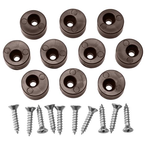 Inset door stops for hinges in brown