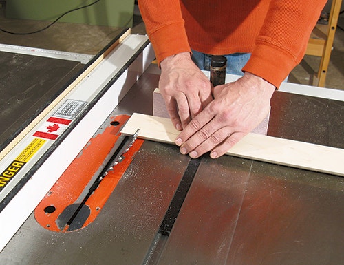 Making frame for drilling jig at a table saw